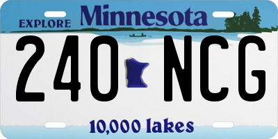 MN license plate 240NCG