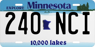 MN license plate 240NCI