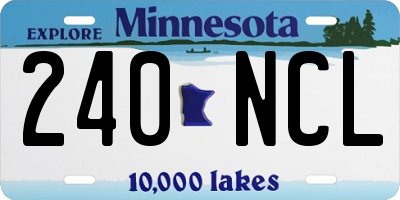 MN license plate 240NCL