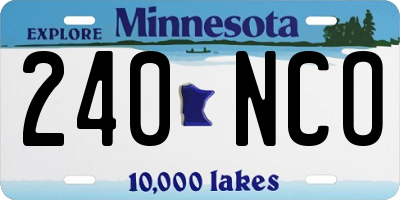 MN license plate 240NCO