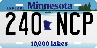 MN license plate 240NCP