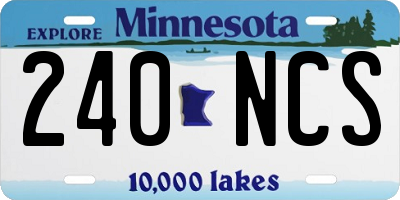 MN license plate 240NCS