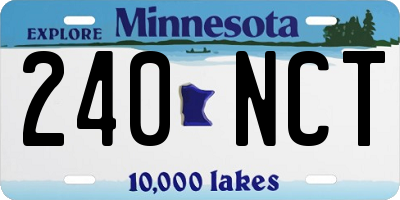 MN license plate 240NCT