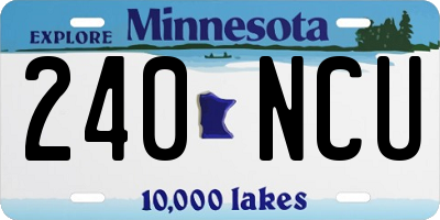 MN license plate 240NCU