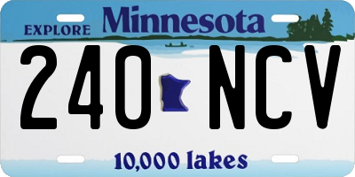 MN license plate 240NCV