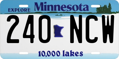 MN license plate 240NCW