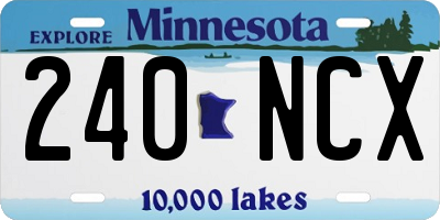 MN license plate 240NCX