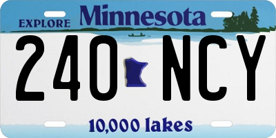MN license plate 240NCY