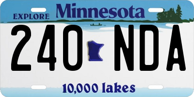 MN license plate 240NDA