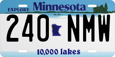 MN license plate 240NMW