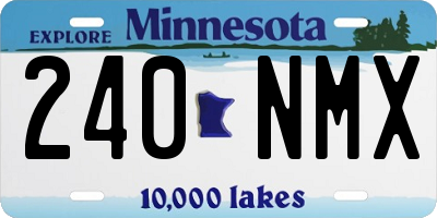 MN license plate 240NMX