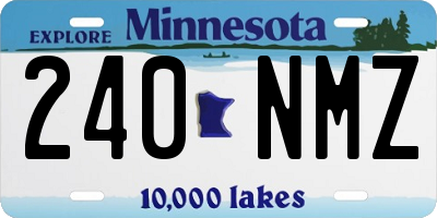 MN license plate 240NMZ