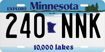 MN license plate 240NNK