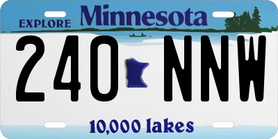 MN license plate 240NNW