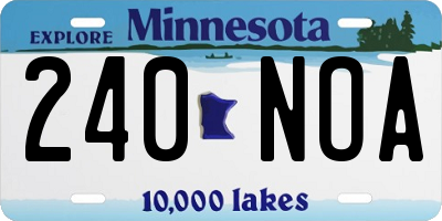 MN license plate 240NOA