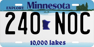 MN license plate 240NOC