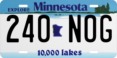MN license plate 240NOG