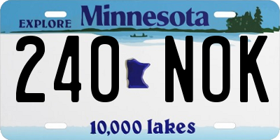 MN license plate 240NOK