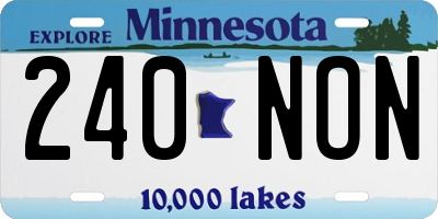MN license plate 240NON