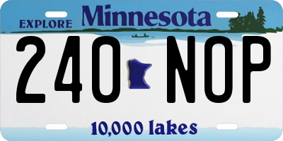 MN license plate 240NOP
