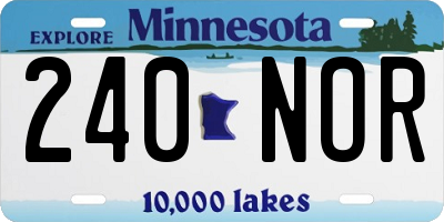 MN license plate 240NOR
