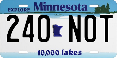 MN license plate 240NOT