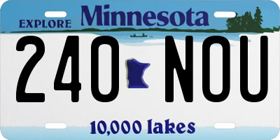 MN license plate 240NOU