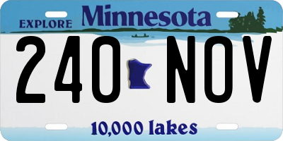 MN license plate 240NOV