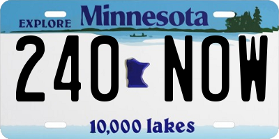 MN license plate 240NOW