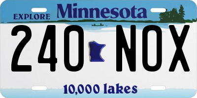 MN license plate 240NOX