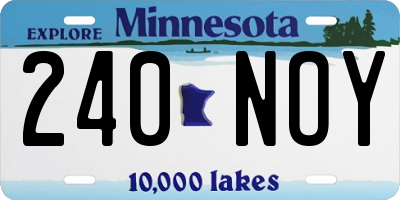 MN license plate 240NOY