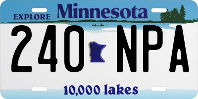 MN license plate 240NPA