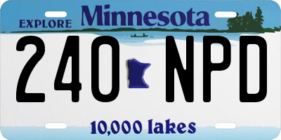 MN license plate 240NPD