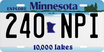 MN license plate 240NPI