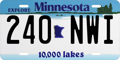 MN license plate 240NWI