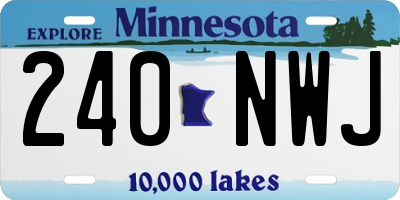 MN license plate 240NWJ