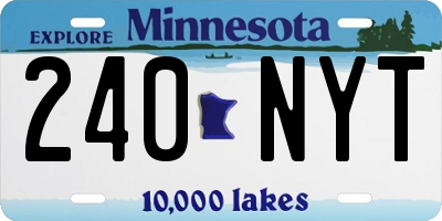 MN license plate 240NYT