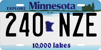 MN license plate 240NZE
