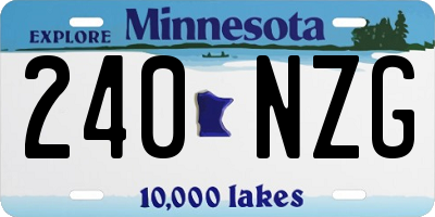 MN license plate 240NZG