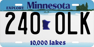 MN license plate 240OLK