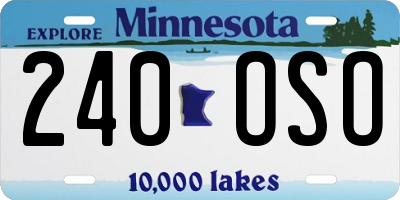MN license plate 240OSO