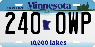 MN license plate 240OWP
