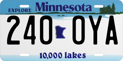 MN license plate 240OYA