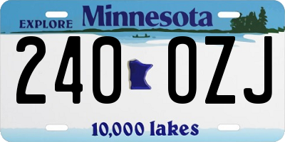 MN license plate 240OZJ