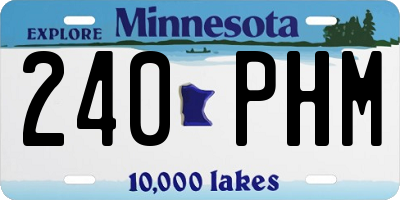 MN license plate 240PHM