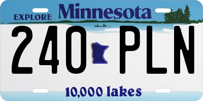 MN license plate 240PLN
