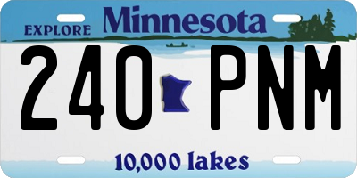 MN license plate 240PNM