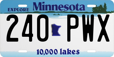MN license plate 240PWX