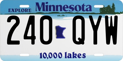 MN license plate 240QYW