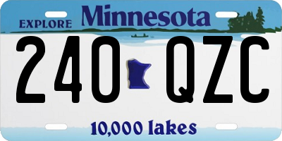 MN license plate 240QZC